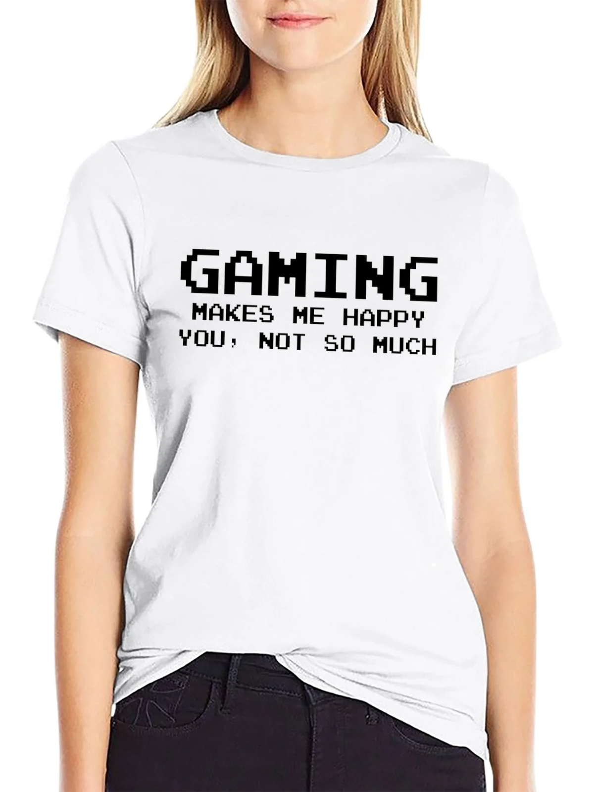 Gaming Makes Me Happy Mens Black T-Shirt product image 8