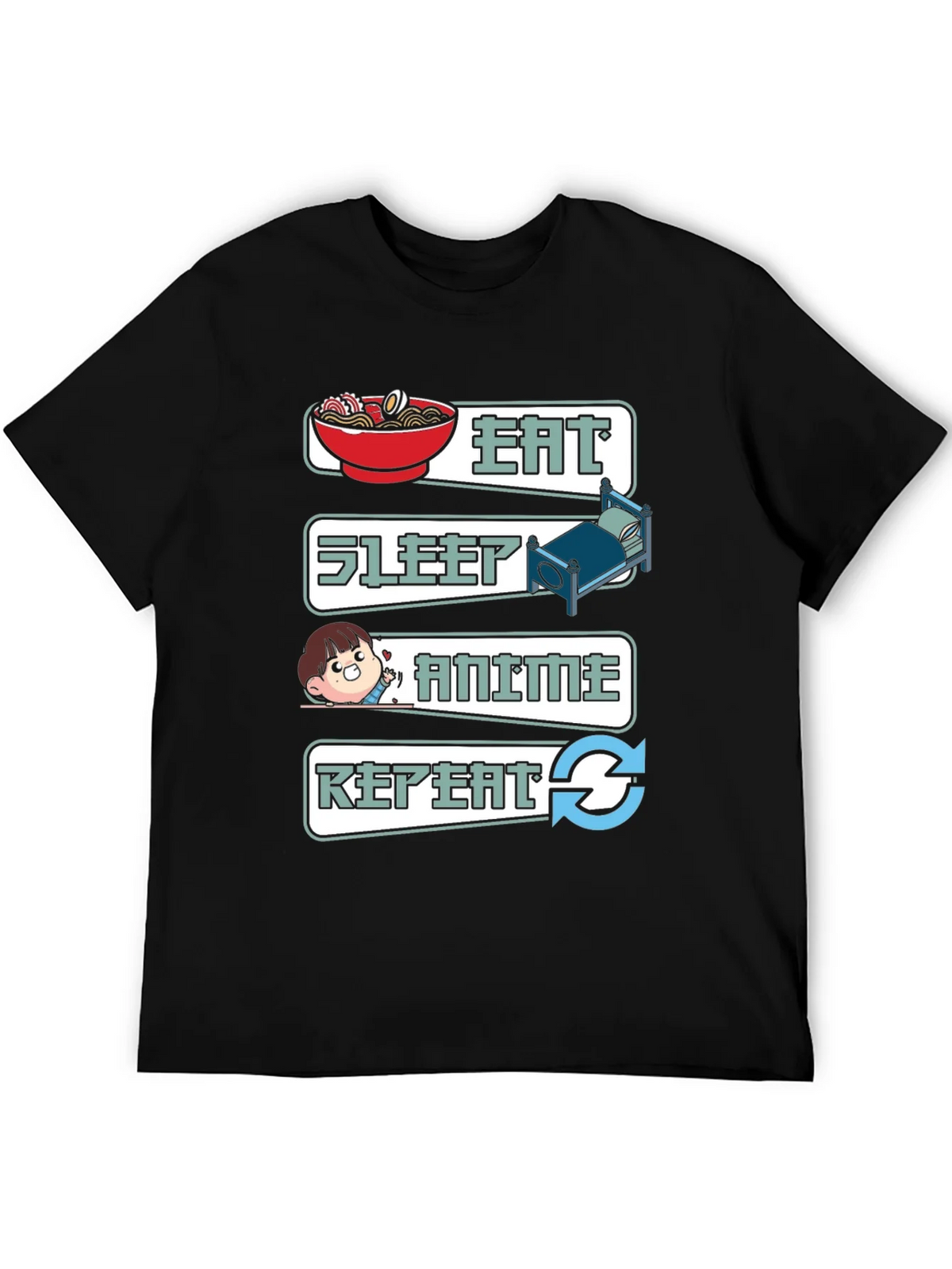 Eat Sleep Anime Repeat Graphic T-Shirt product image 5