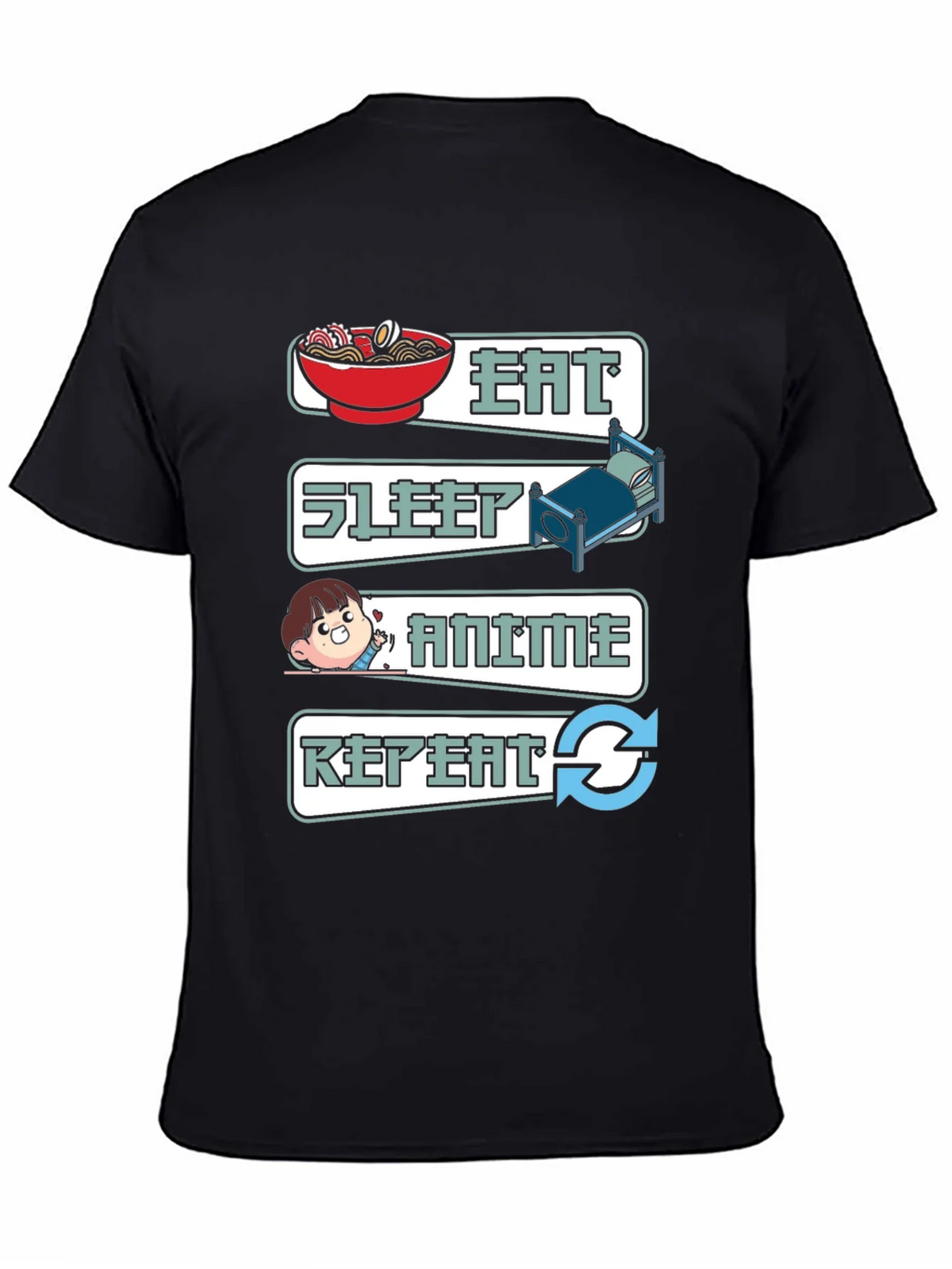 Eat Sleep Anime Repeat Graphic T-Shirt product image 4