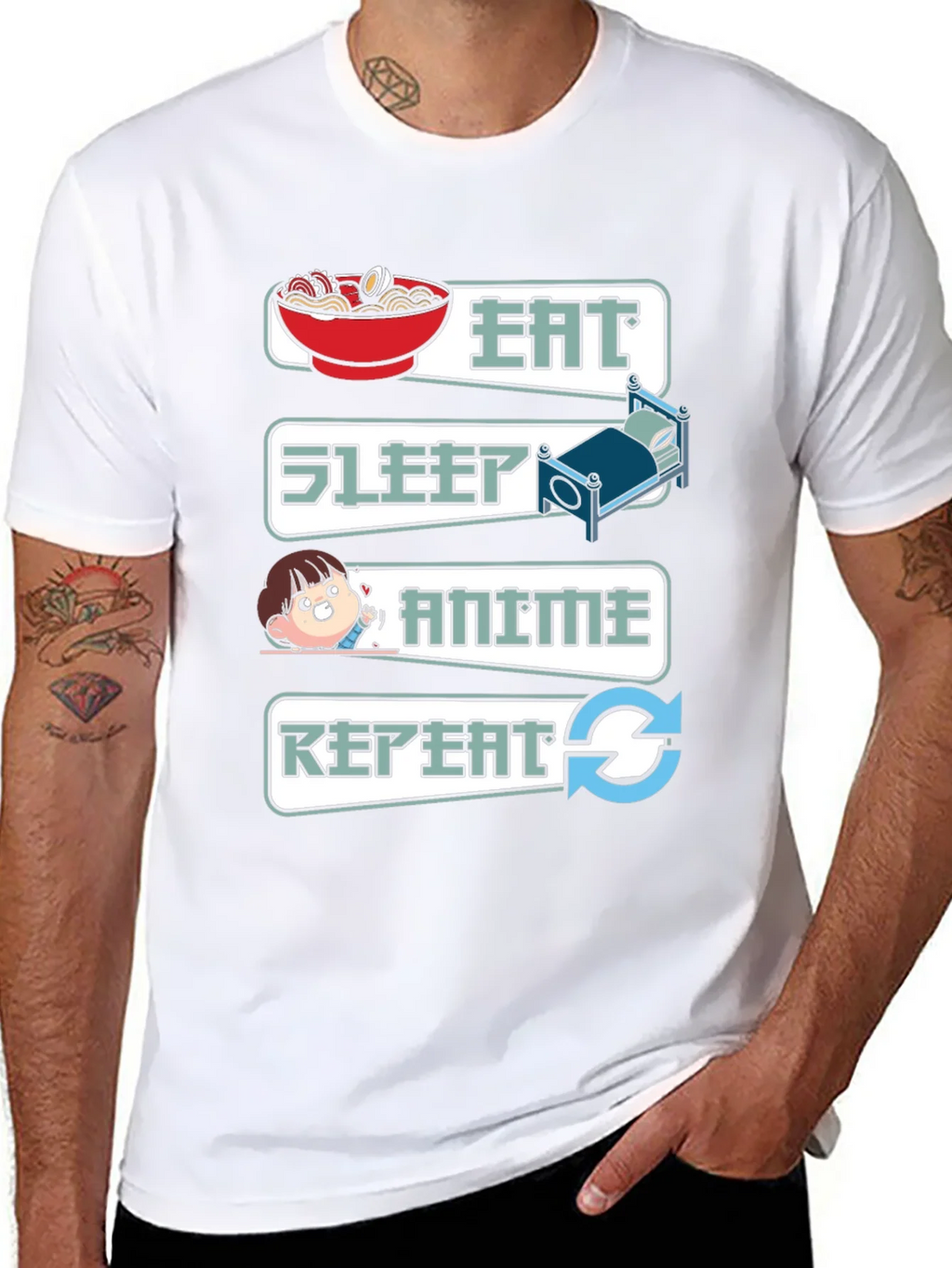 Eat Sleep Anime Repeat Graphic T-Shirt product image 7