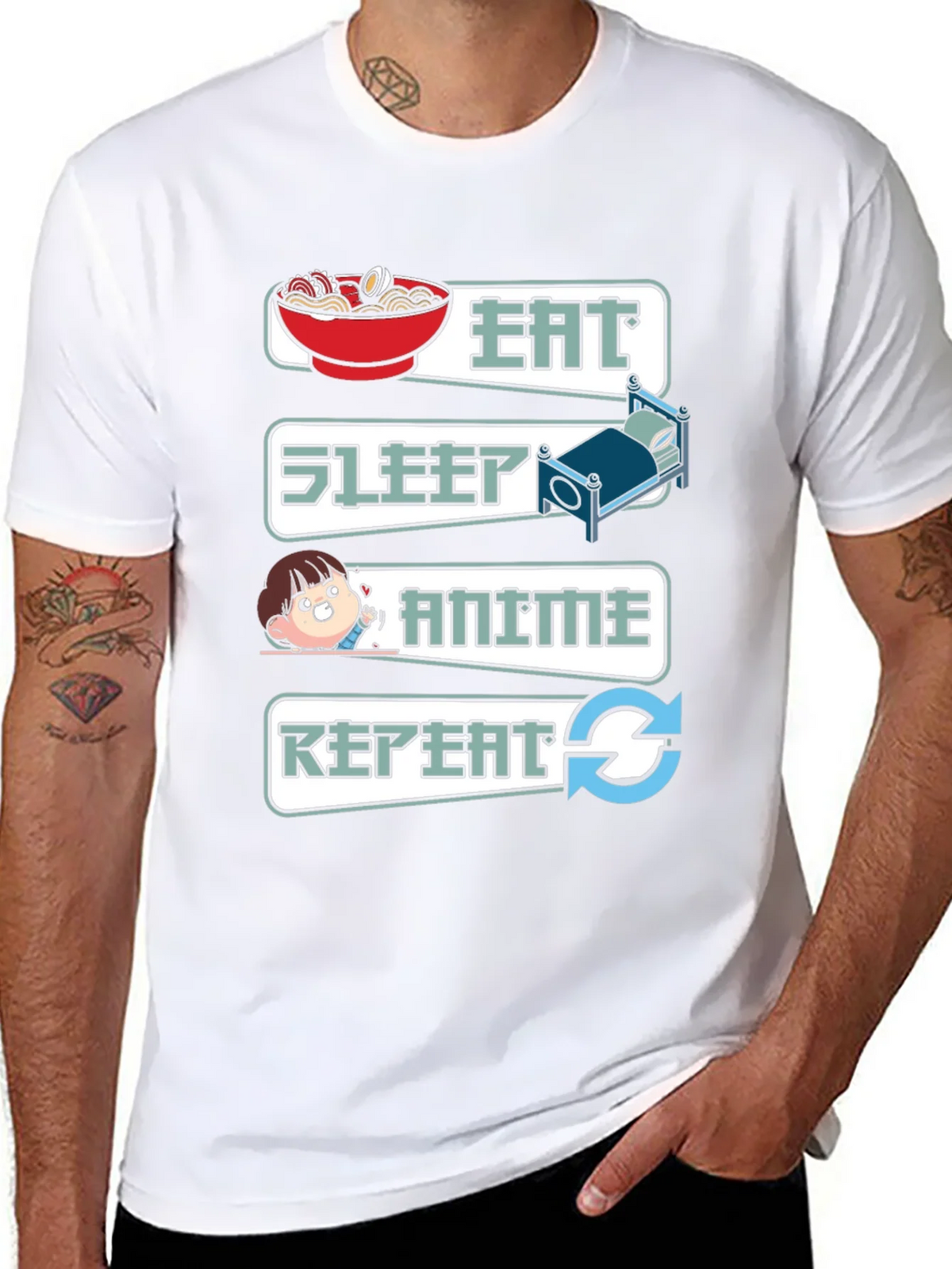 Eat Sleep Anime Repeat Graphic T-Shirt product image 7
