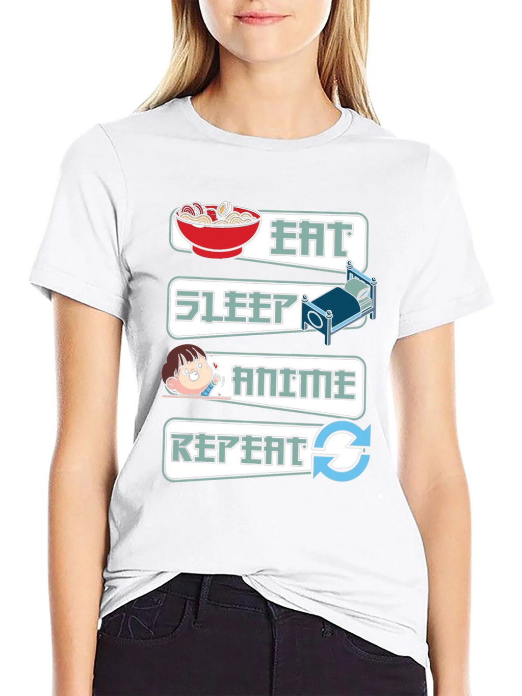 Eat Sleep Anime Repeat Graphic T-Shirt product image 8