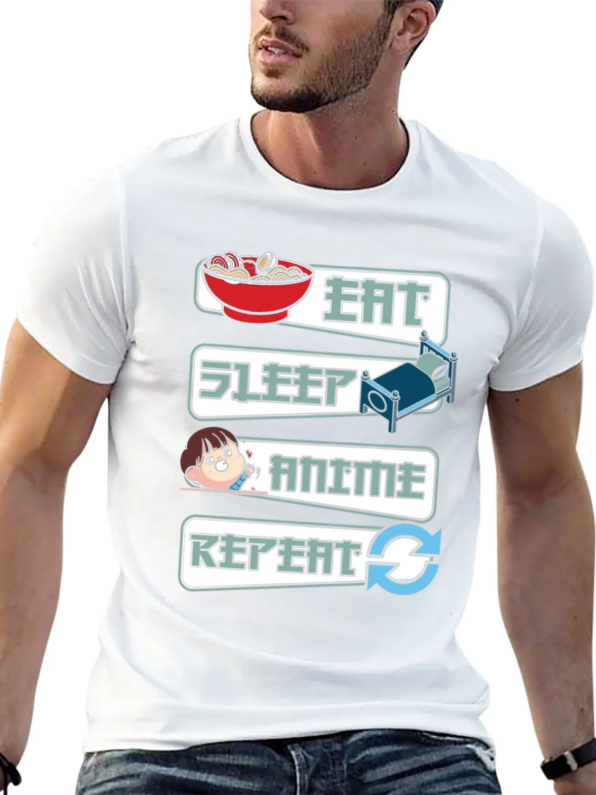 Eat Sleep Anime Repeat Graphic T-Shirt product image 12