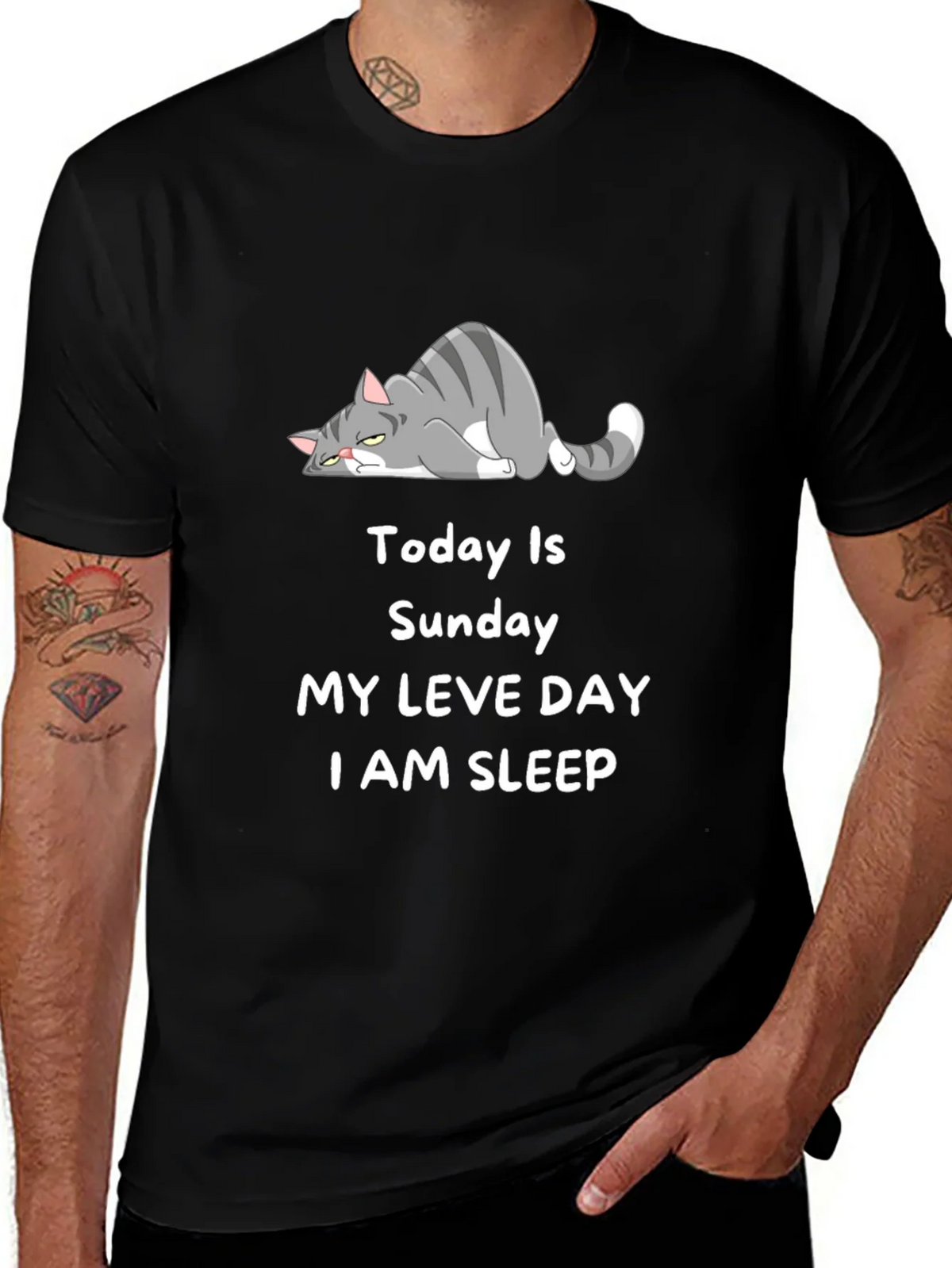 Lazy Cat Sunday T-Shirt product image 1
