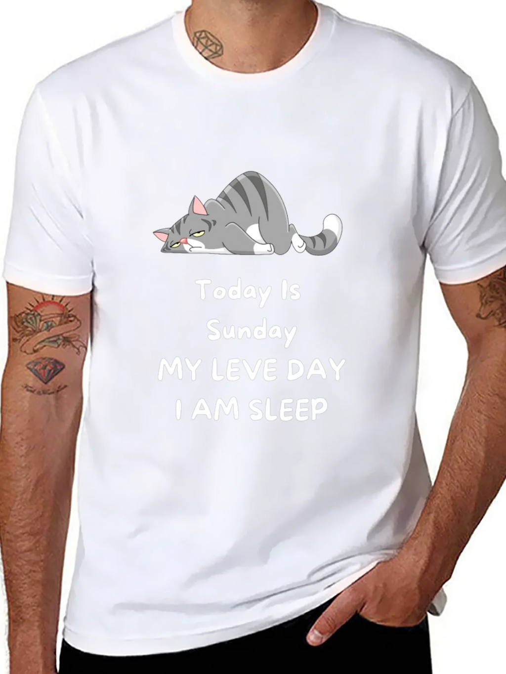 Lazy Cat Sunday T-Shirt product image 7