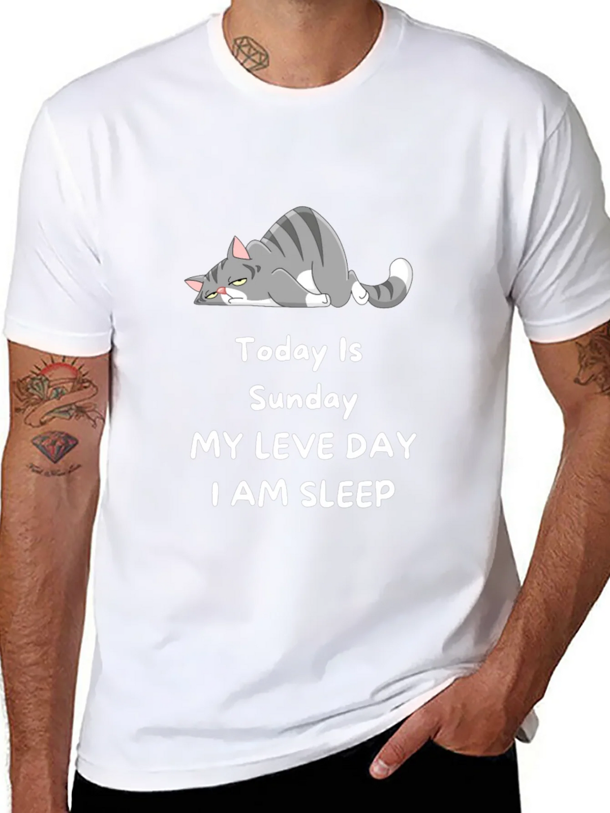 Lazy Cat Sunday T-Shirt product image 7