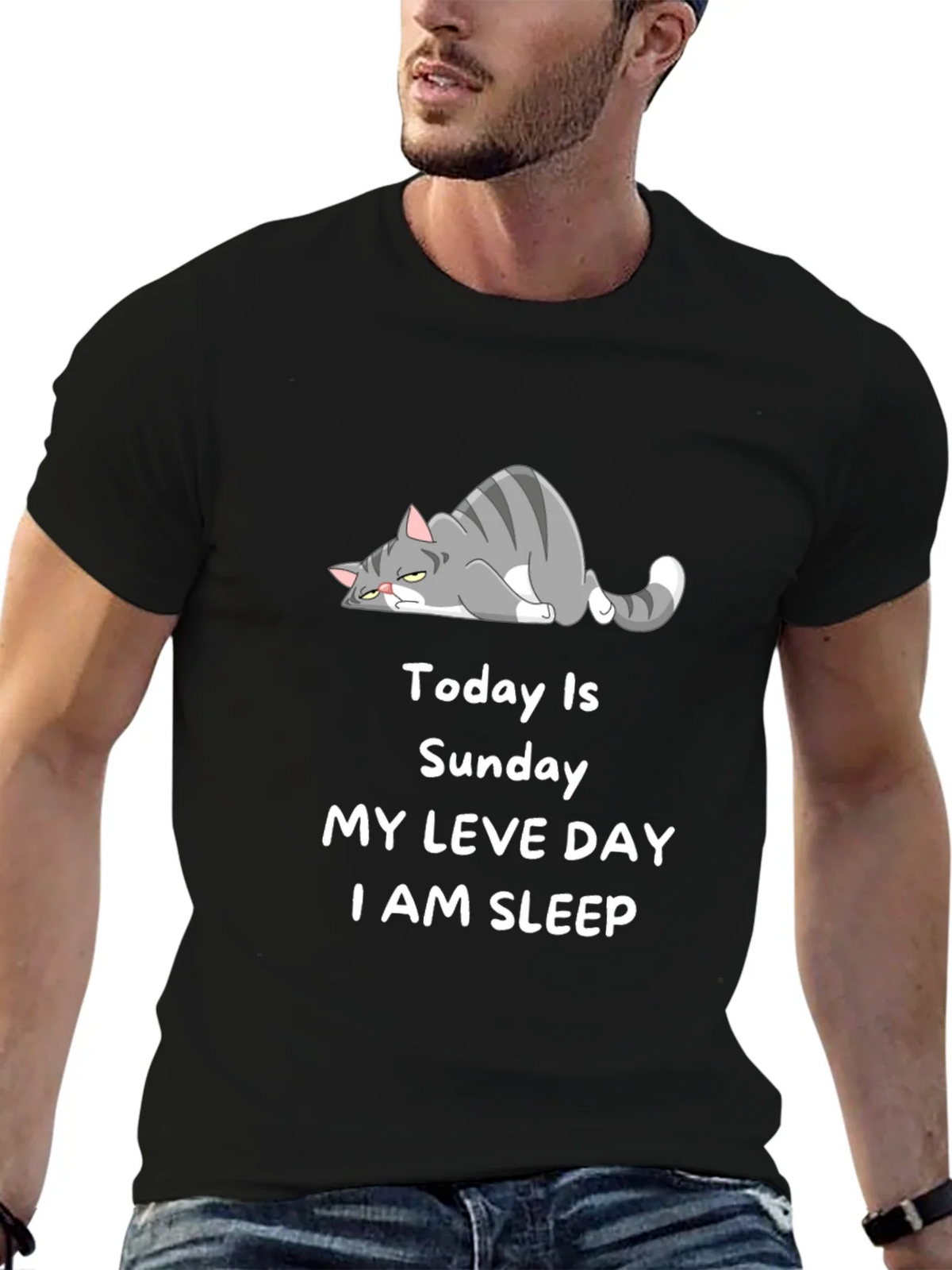Lazy Cat Sunday T-Shirt product image 6
