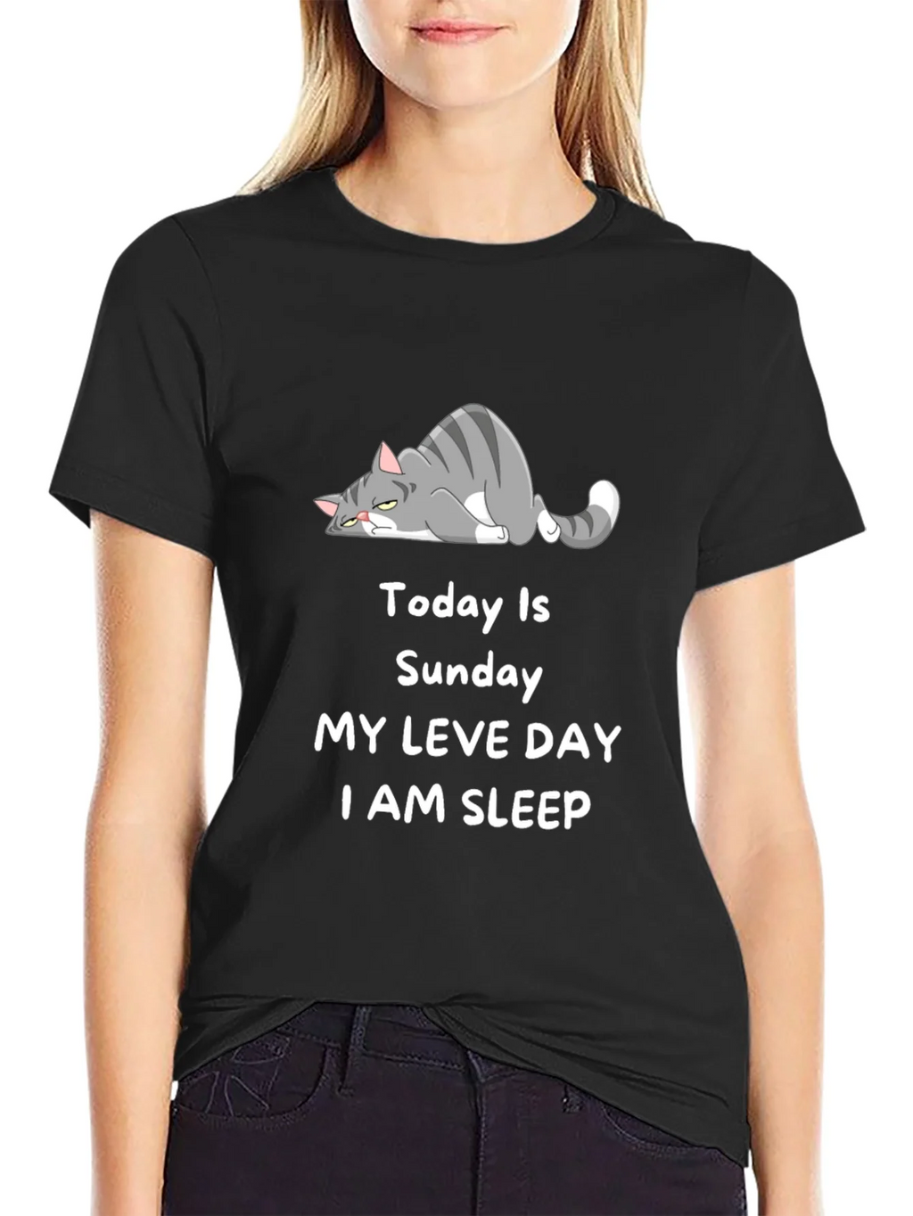 Lazy Cat Sunday T-Shirt product image 2