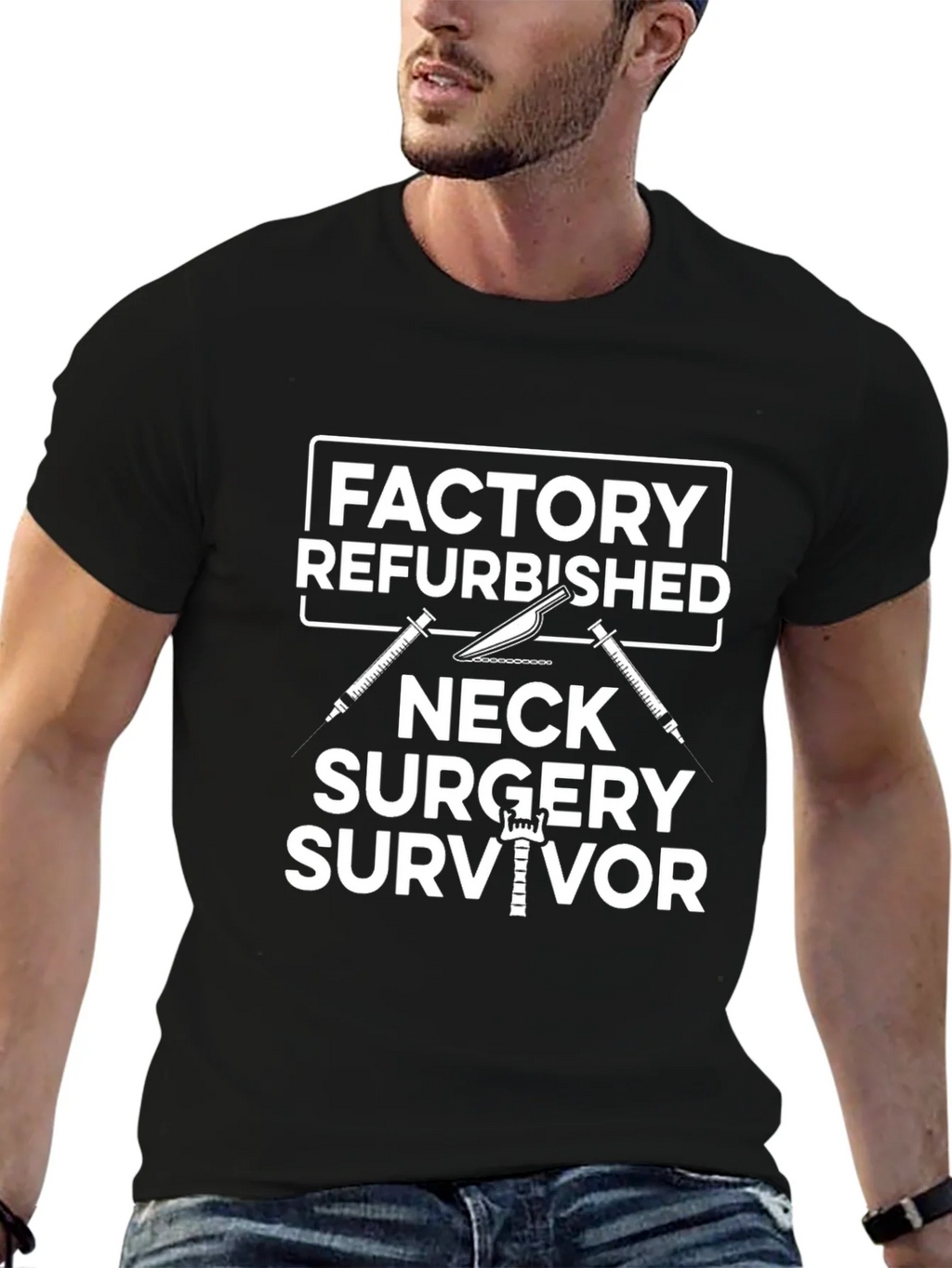 Neck Surgery Survivor Novelty Graphic Tee product image 6