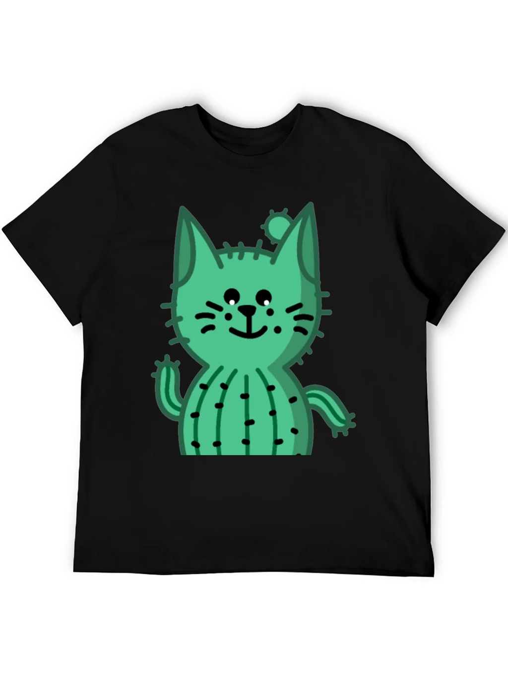Cactus Cat Black T-Shirt - Trendy and Unique product image 5