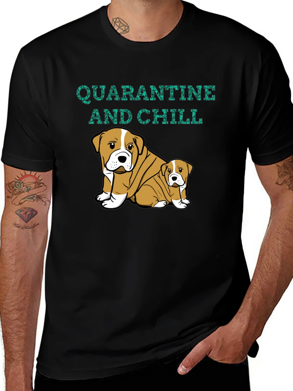 Quarantine and Chill Bulldog Graphic Tee product image 1