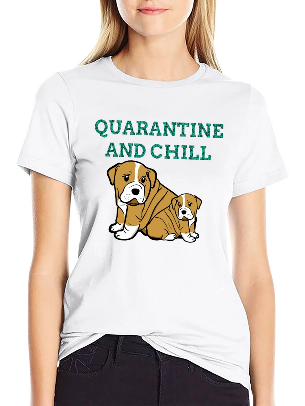 Quarantine and Chill Bulldog Graphic Tee product image 8