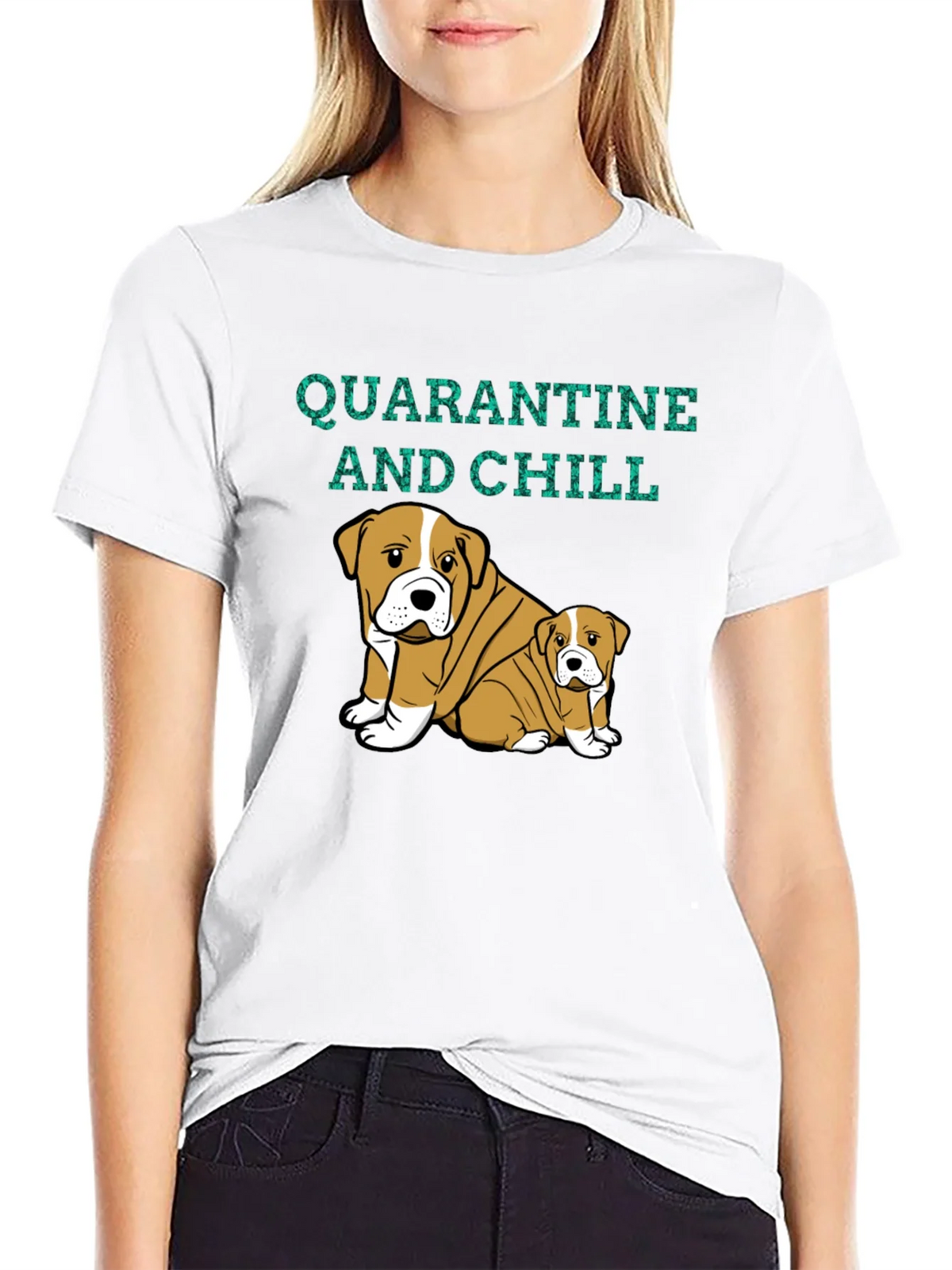 Quarantine and Chill Bulldog Graphic Tee product image 8