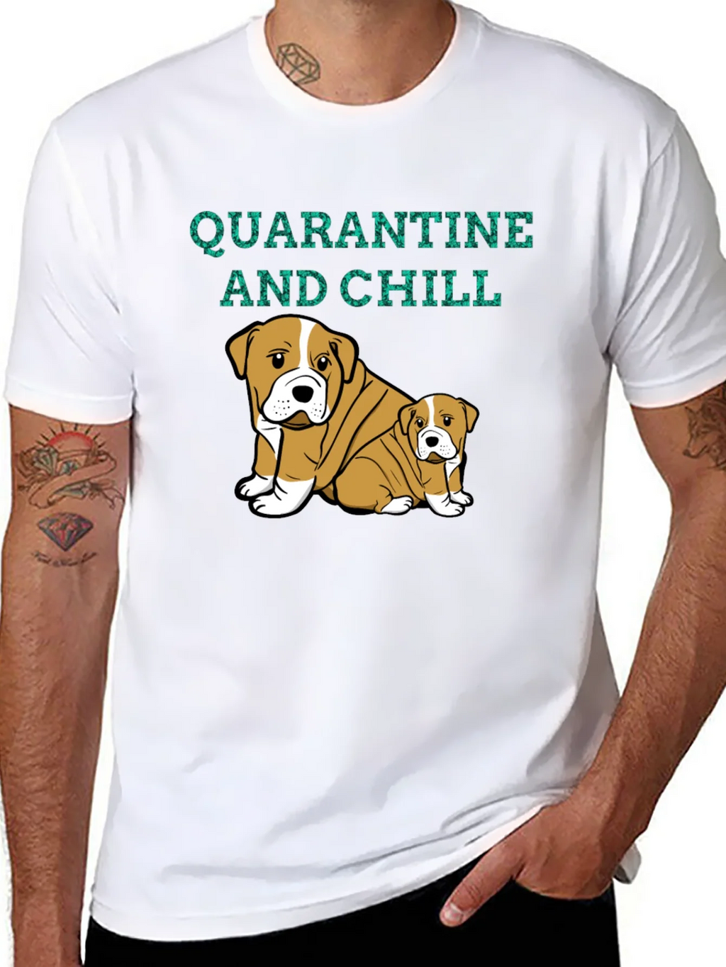 Quarantine and Chill Bulldog Graphic Tee product image 7
