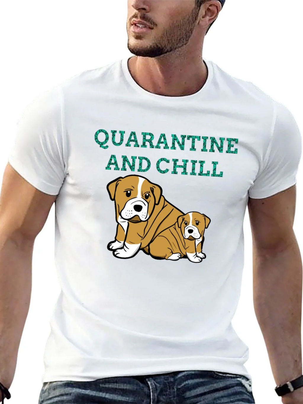 Quarantine and Chill Bulldog Graphic Tee product image 12