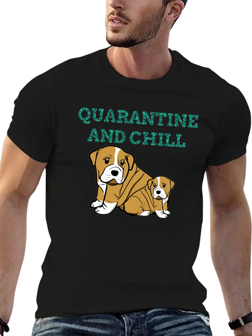 Quarantine and Chill Bulldog Graphic Tee product image 6