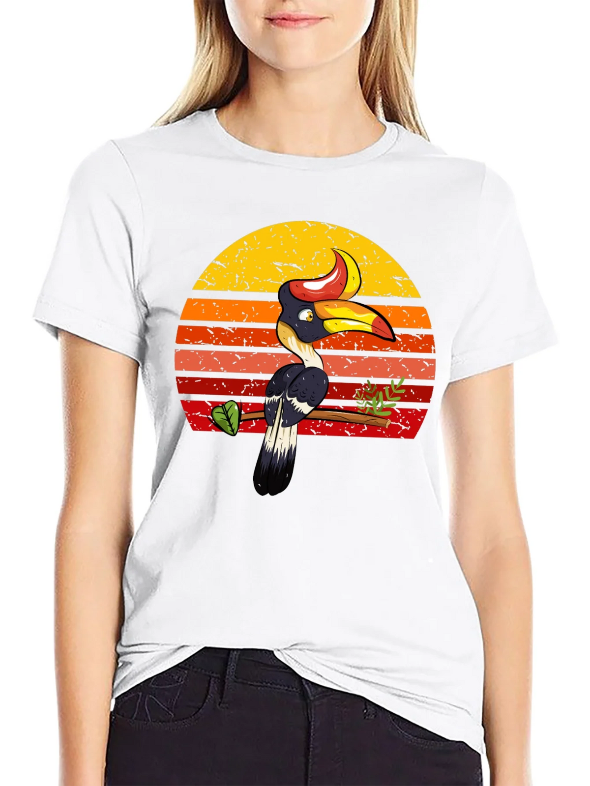 Tropical Toucan Sunset Graphic Tee - Unique Design product image 8