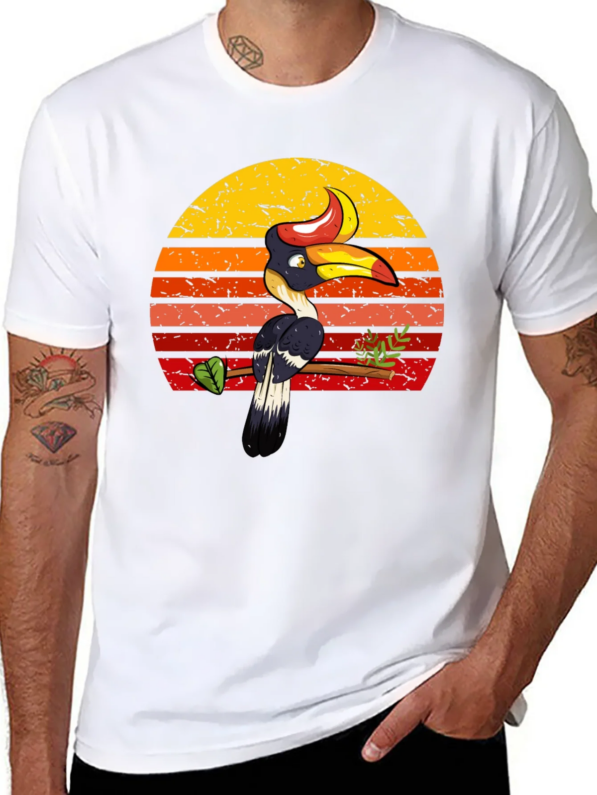 Tropical Toucan Sunset Graphic Tee - Unique Design product image 7