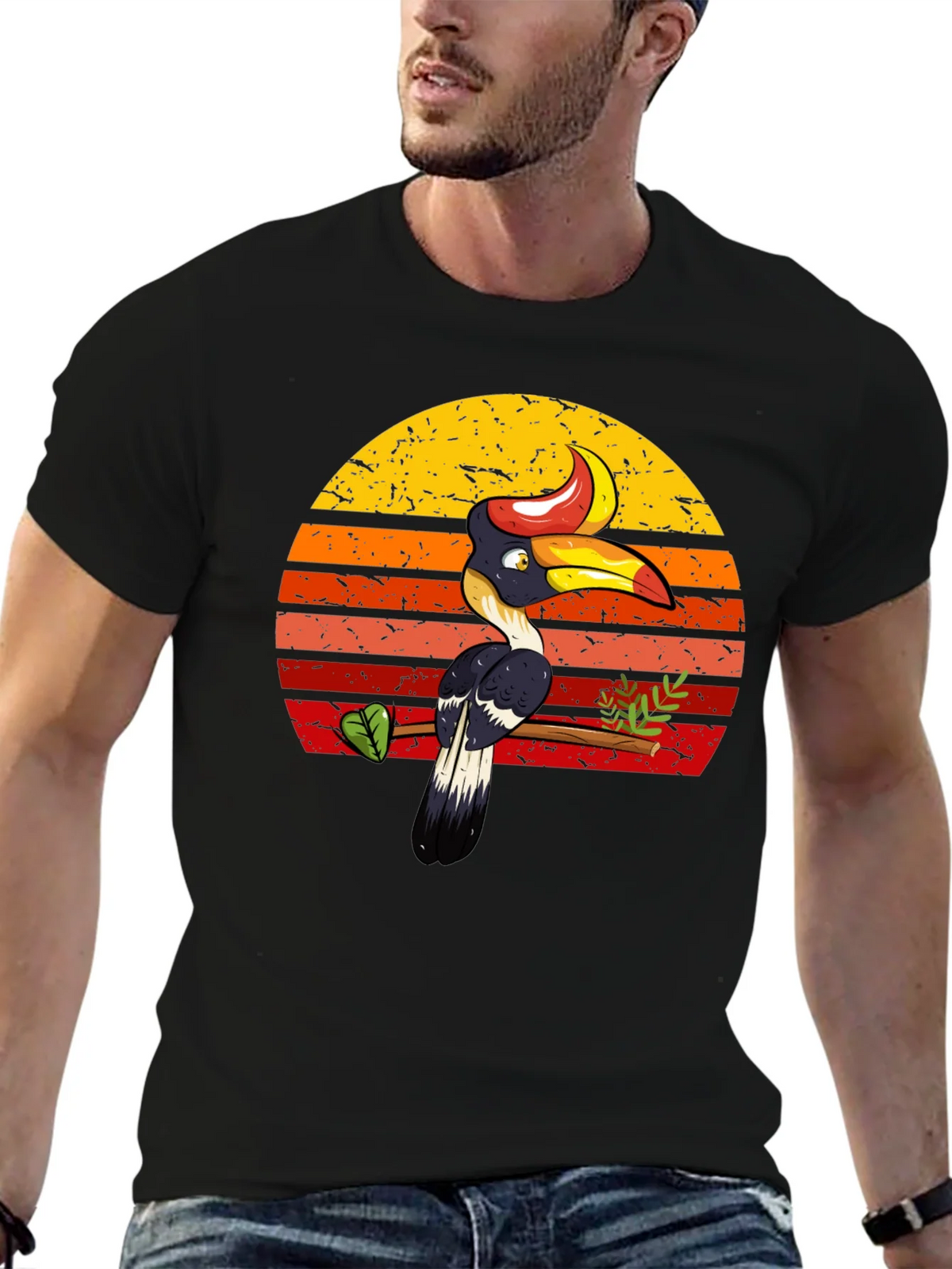 Tropical Toucan Sunset Graphic Tee - Unique Design product image 6