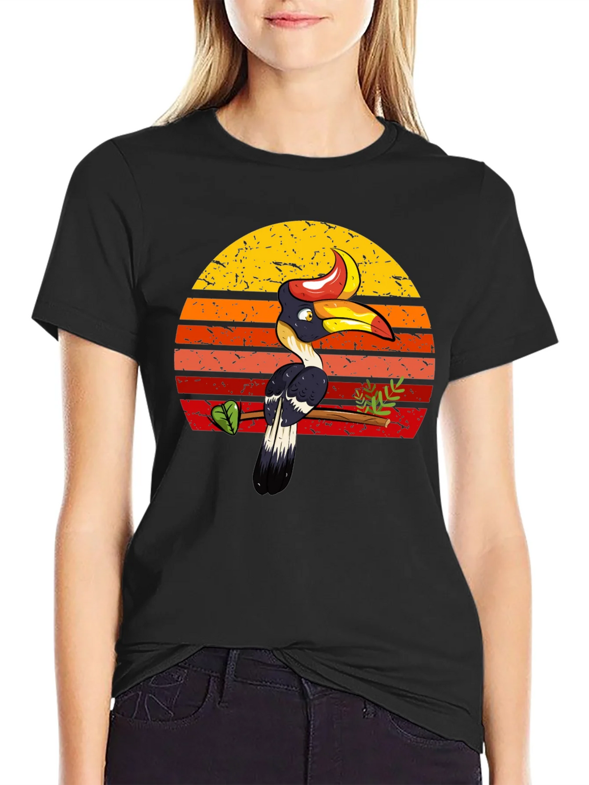Tropical Toucan Sunset Graphic Tee - Unique Design product image 2