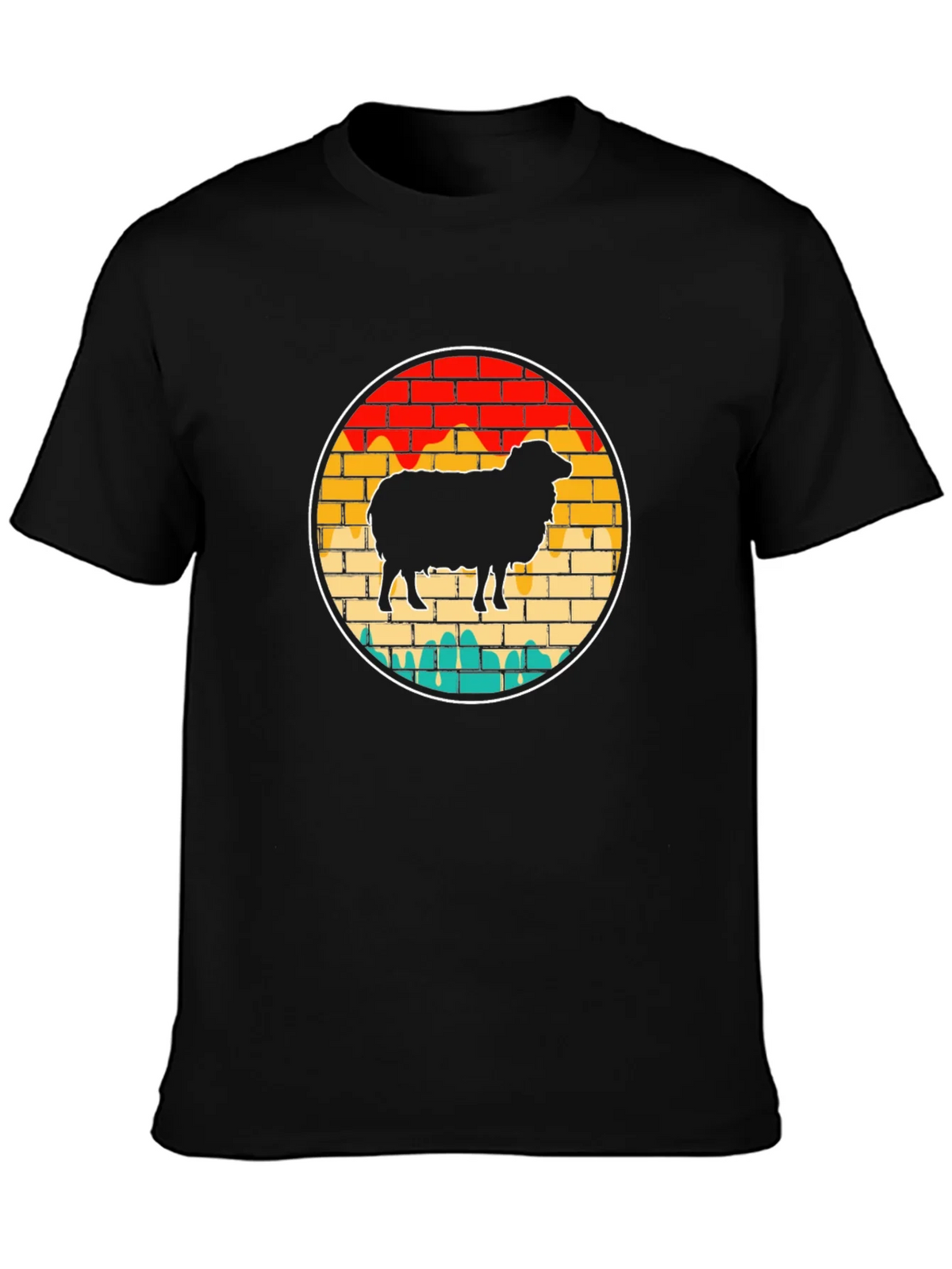 Retro Sheep Graphic Tee - Brick Wall Design product image 3