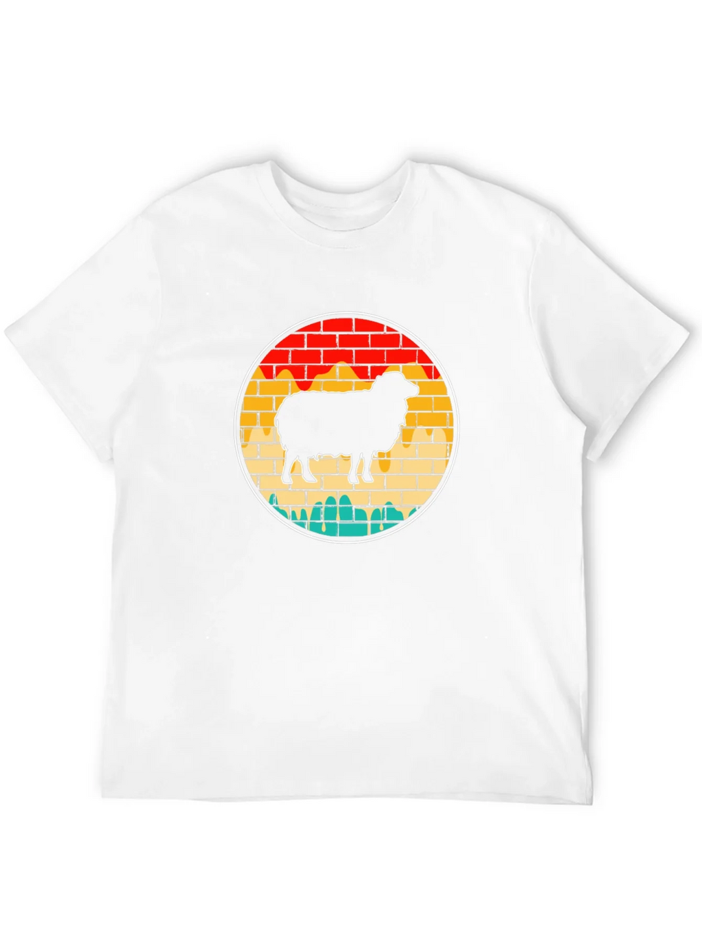 Retro Sheep Graphic Tee - Brick Wall Design product image 10