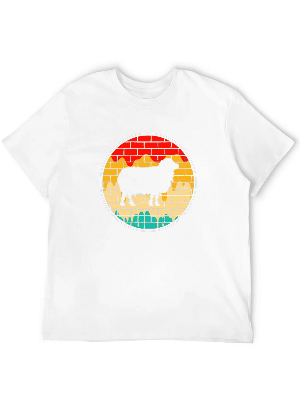 Retro Sheep Graphic Tee - Brick Wall Design product image 10