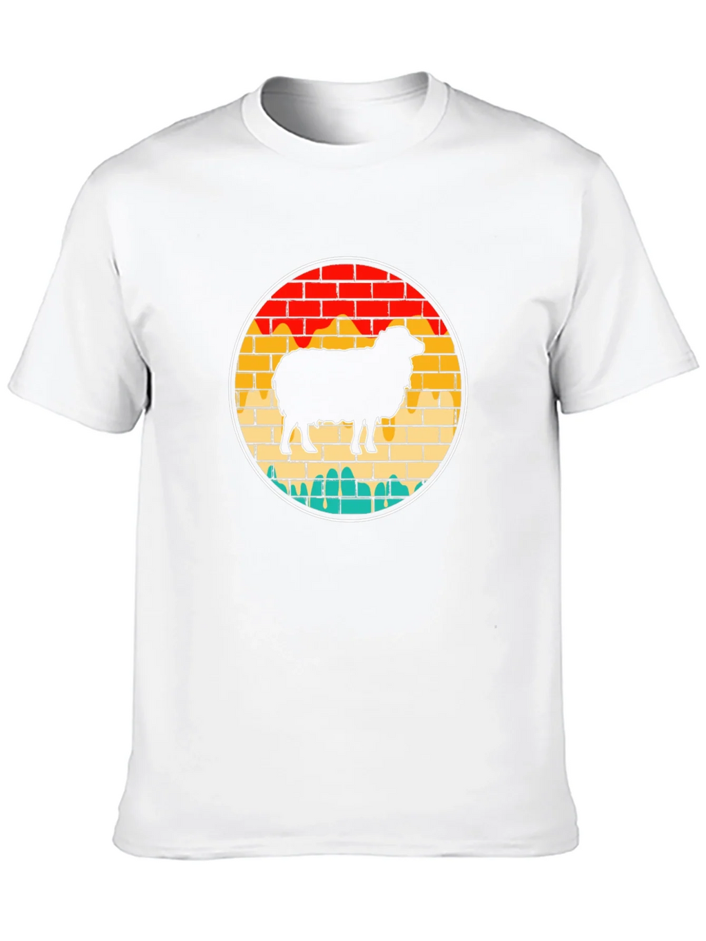 Retro Sheep Graphic Tee - Brick Wall Design product image 8
