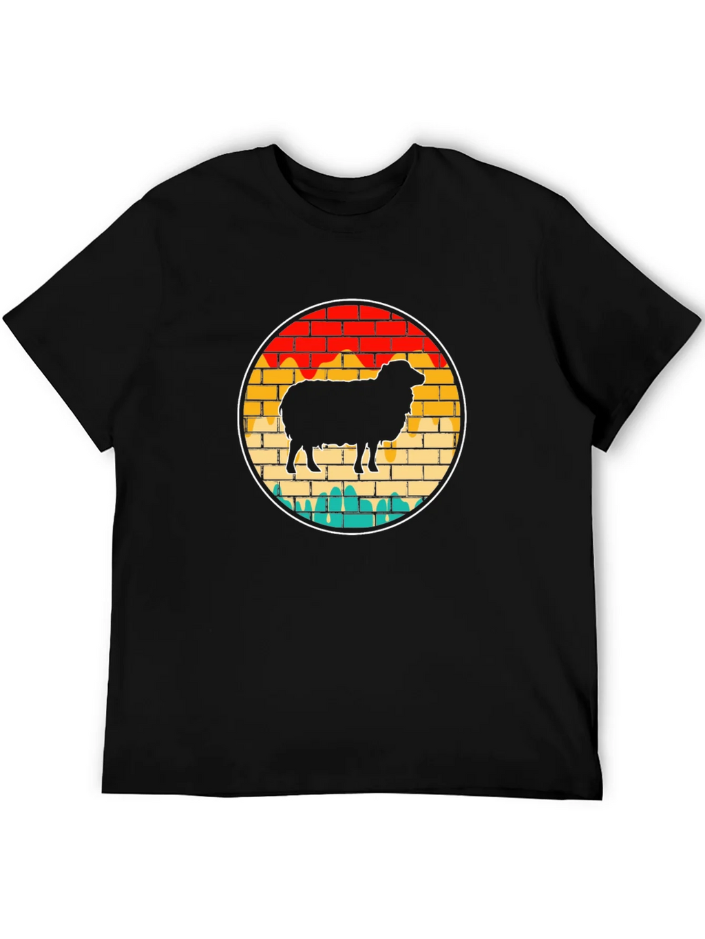 Retro Sheep Graphic Tee - Brick Wall Design product image 4