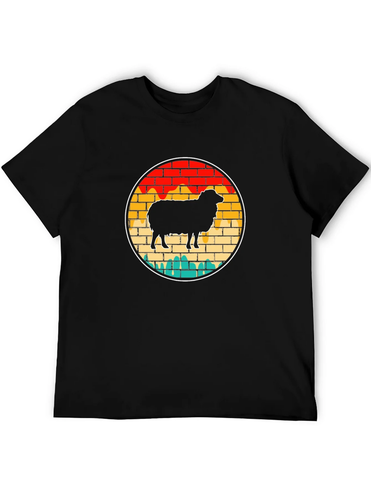 Retro Sheep Graphic Tee - Brick Wall Design product image 4