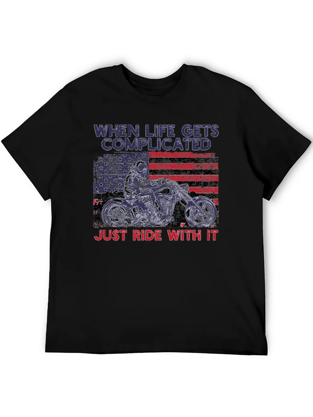 Complicated Life Ride With It Motorcycle T-Shirt product image 5