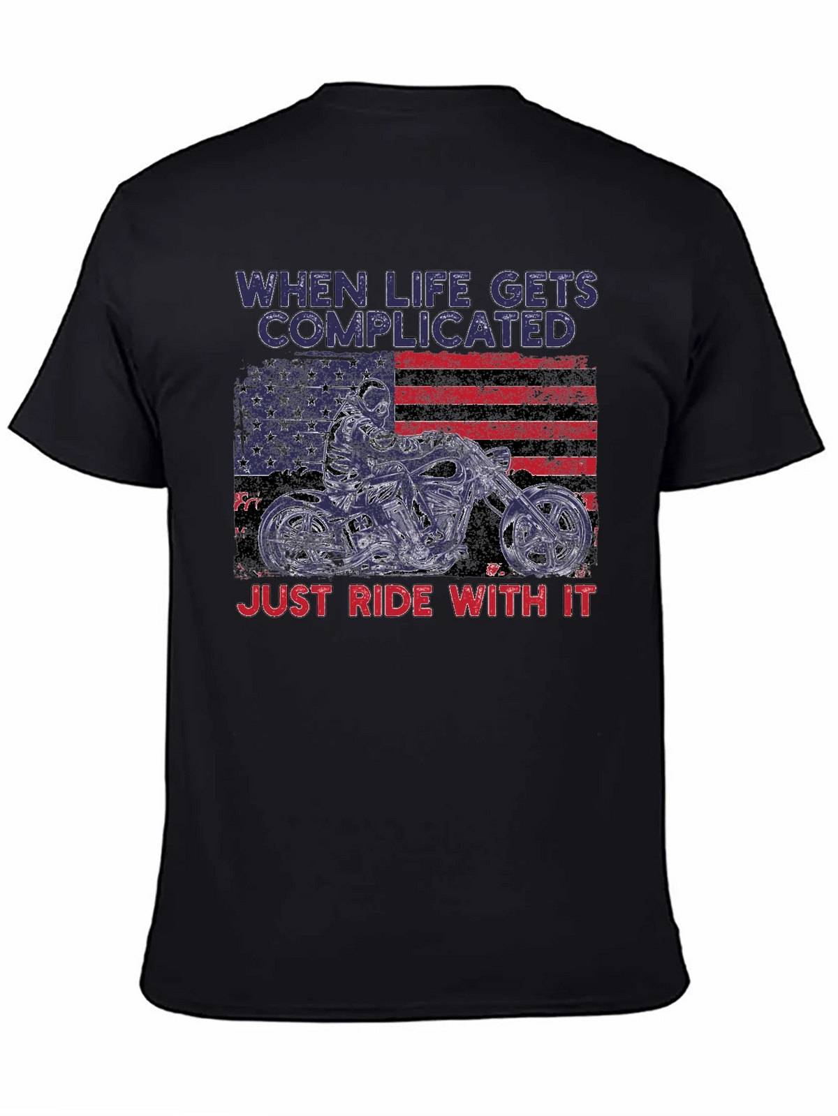 Complicated Life Ride With It Motorcycle T-Shirt product image 4