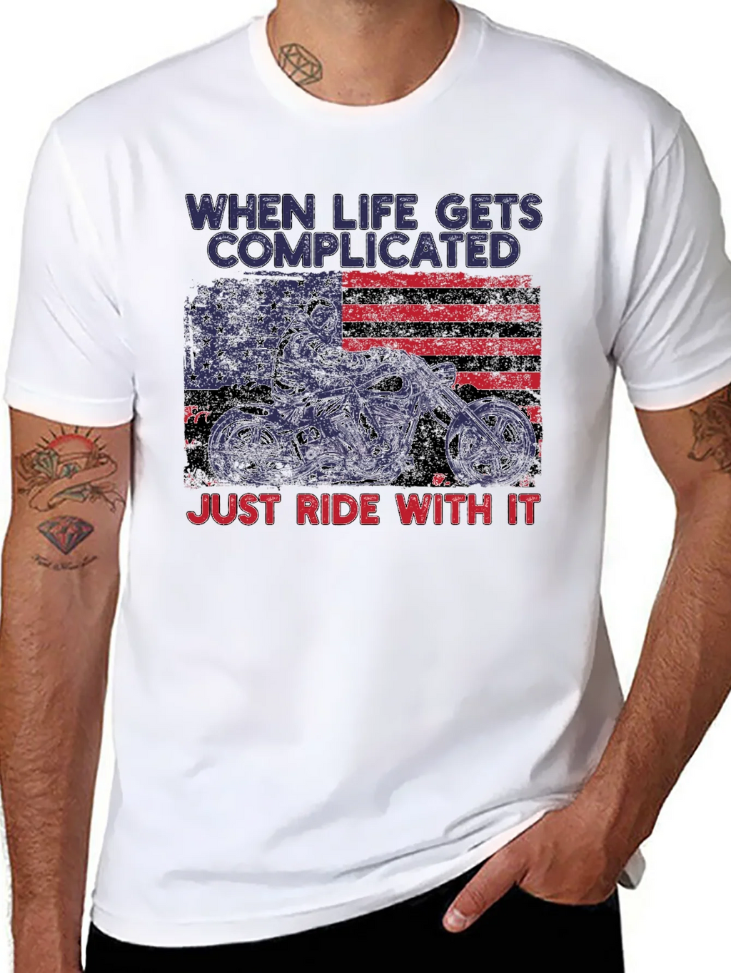 Complicated Life Ride With It Motorcycle T-Shirt product image 7