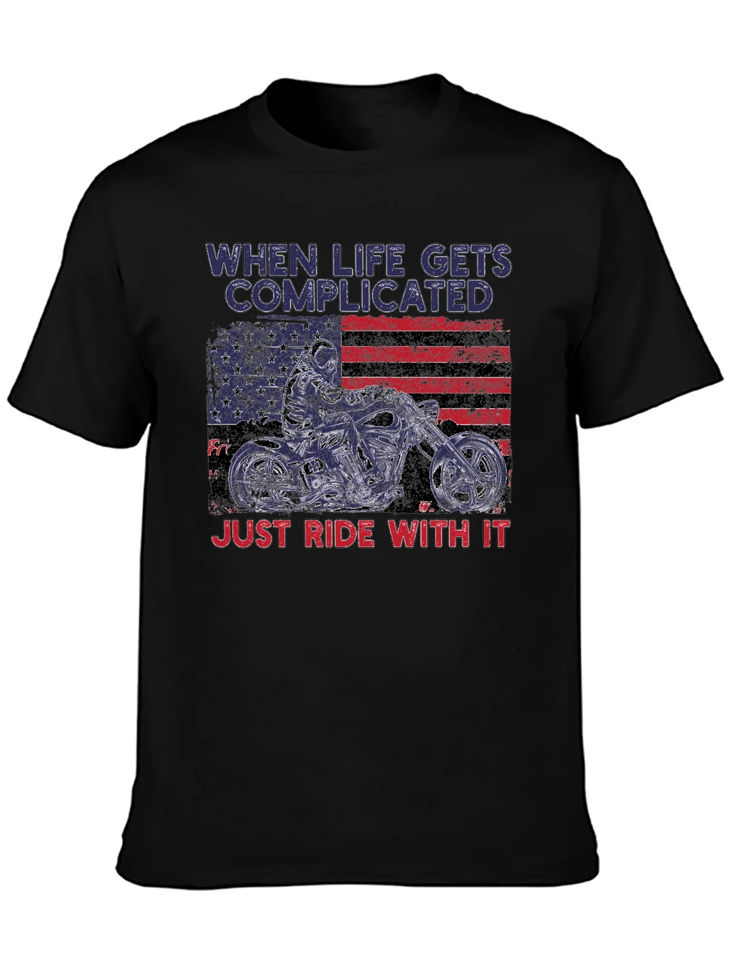 Complicated Life Ride With It Motorcycle T-Shirt product image 3