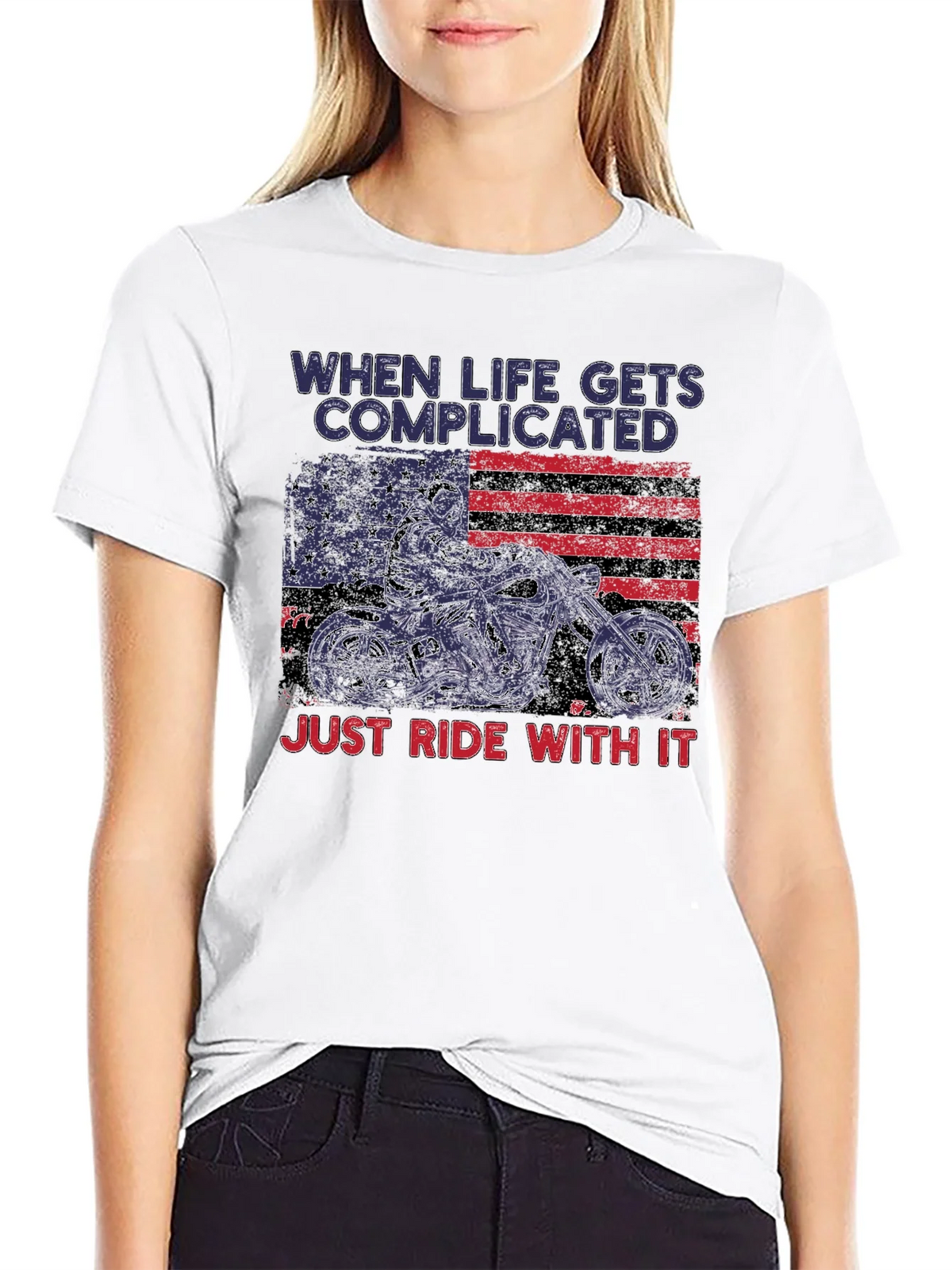 Complicated Life Ride With It Motorcycle T-Shirt product image 8