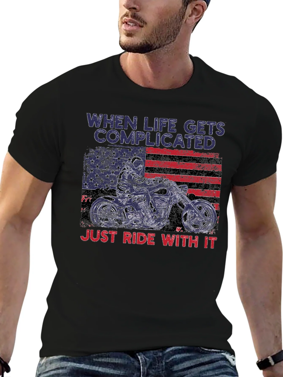 Complicated Life Ride With It Motorcycle T-Shirt product image 6