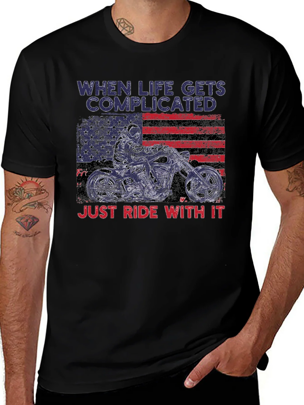 Complicated Life Ride With It Motorcycle T-Shirt product image 1