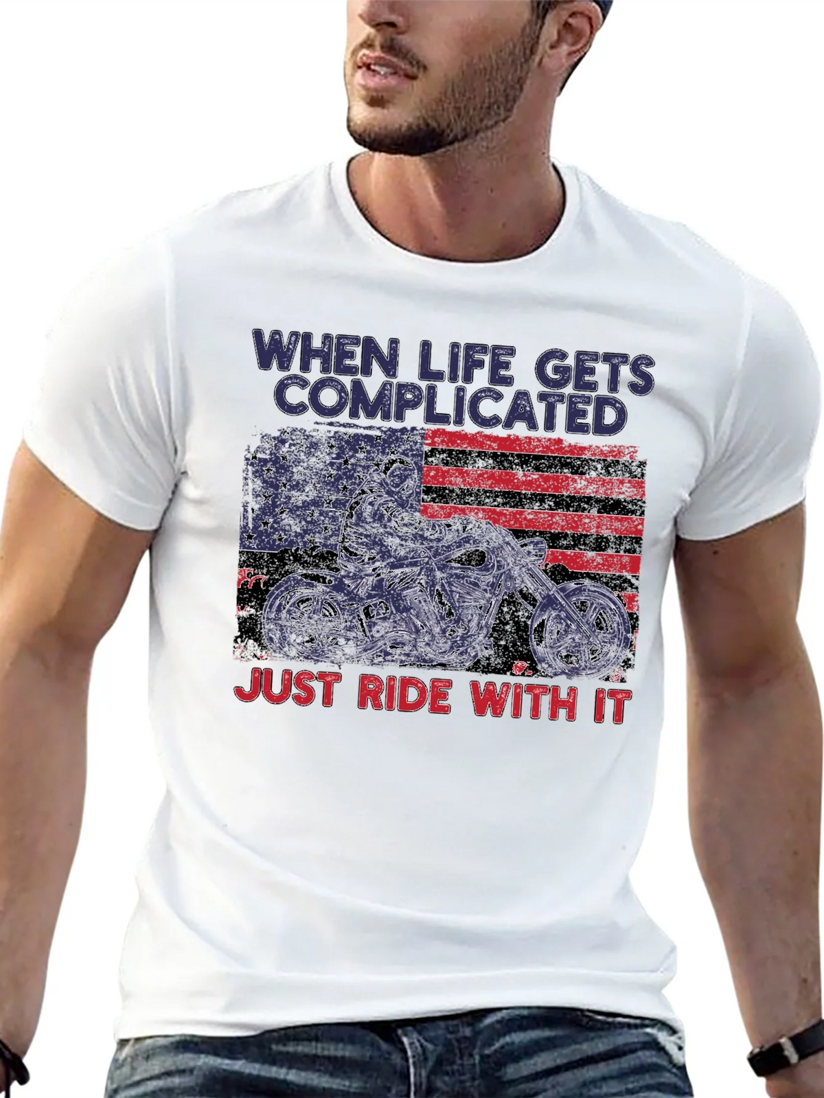 Complicated Life Ride With It Motorcycle T-Shirt product image 12