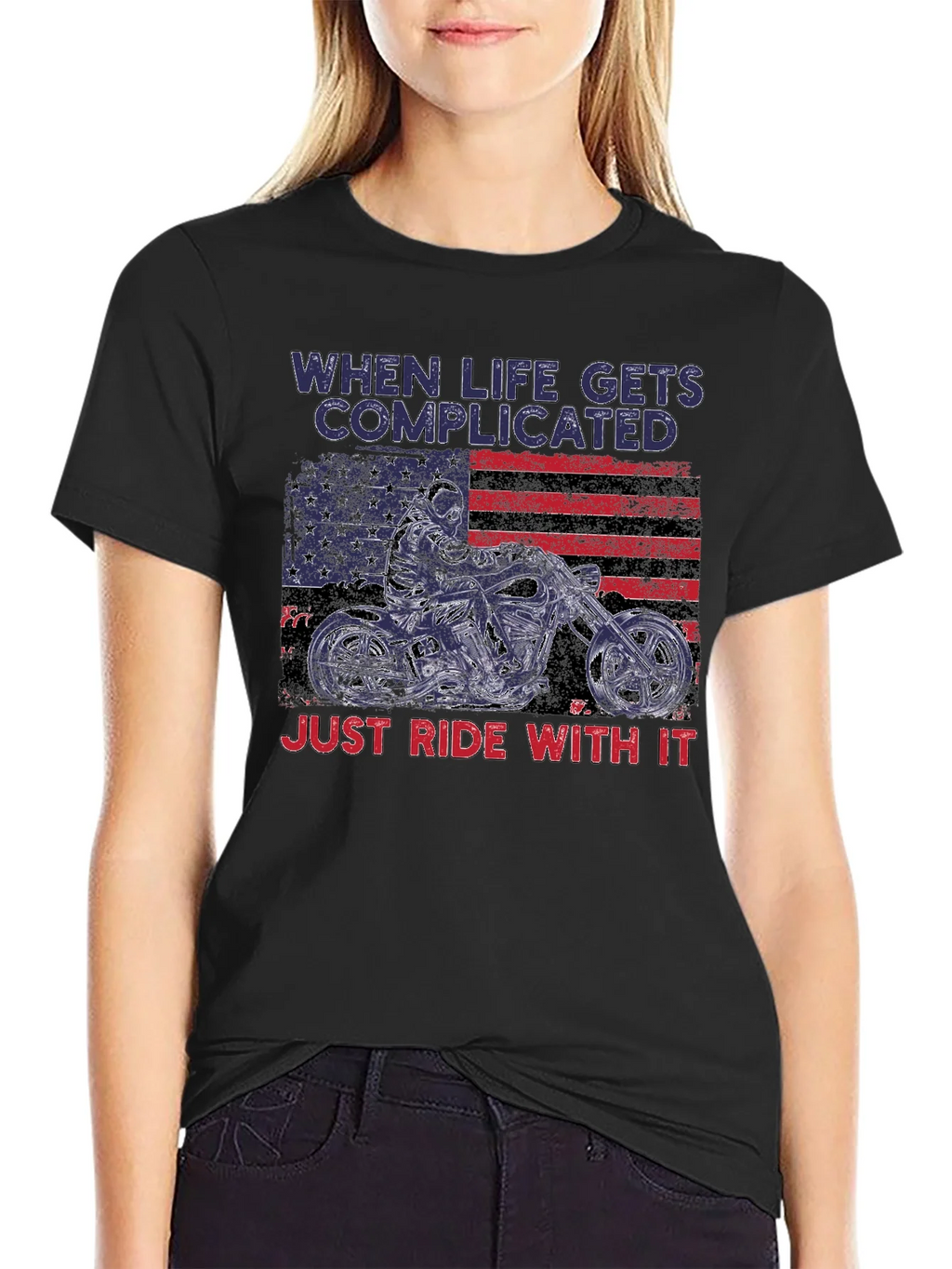Complicated Life Ride With It Motorcycle T-Shirt product image 2