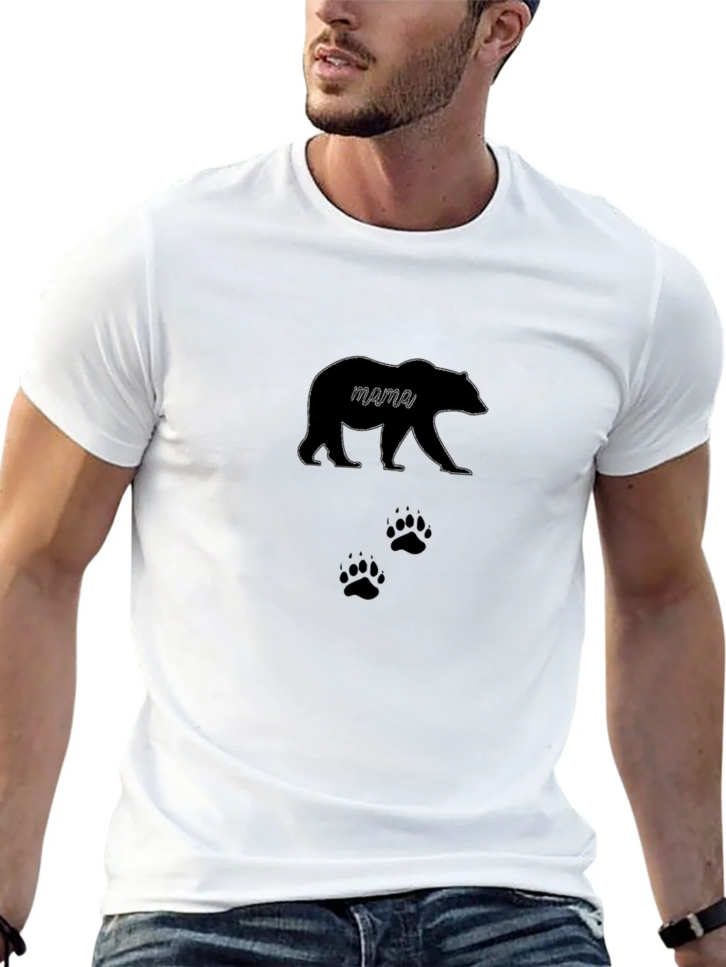 Mama Bear T-Shirt - Black Cotton Tee with Design product image 12