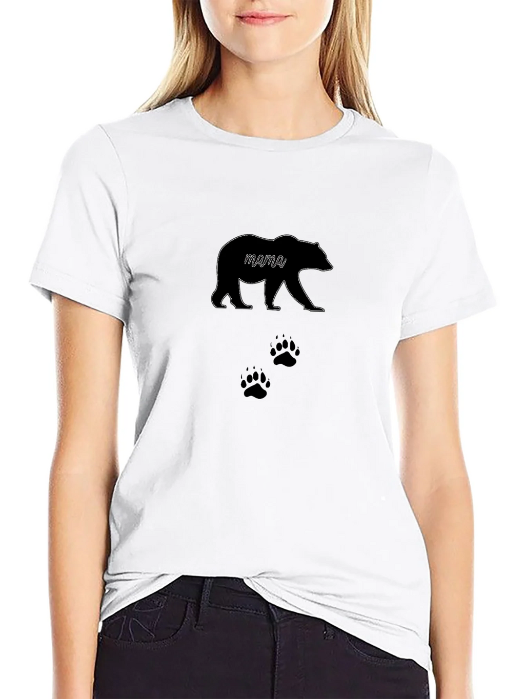 Mama Bear T-Shirt - Black Cotton Tee with Design product image 8