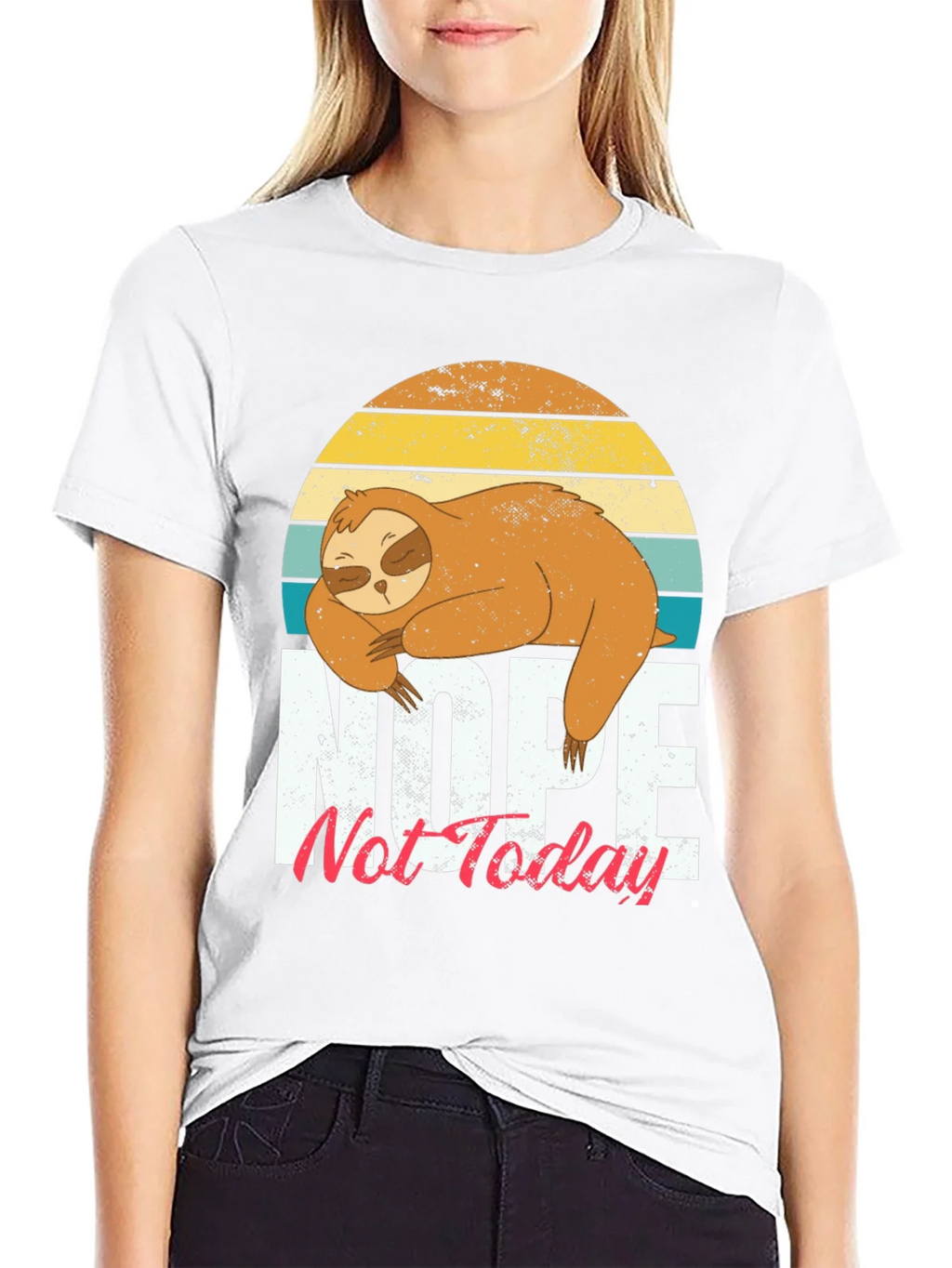 Nope Not Today Sloth Graphic T-Shirt product image 3
