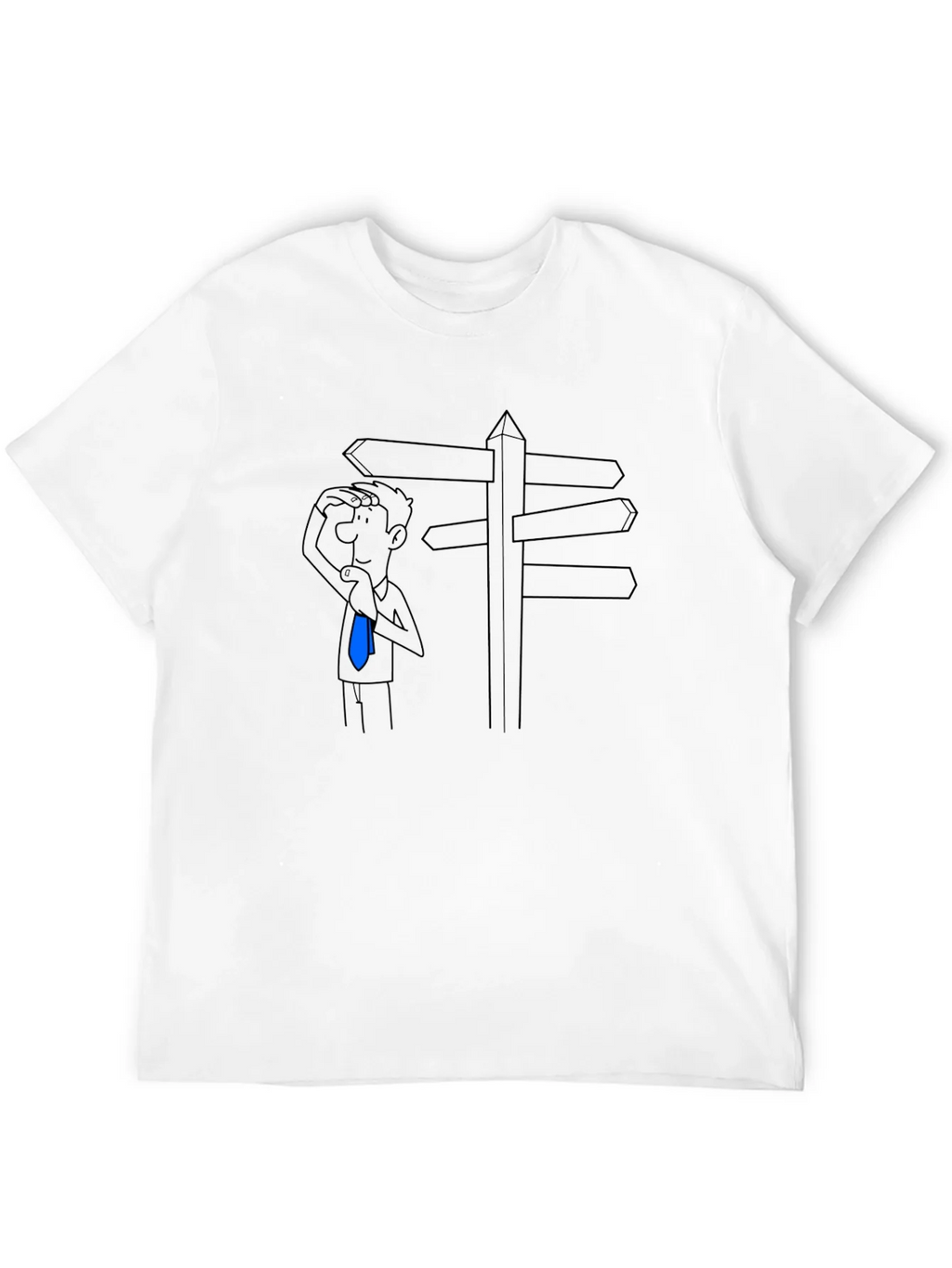 Directionless Cartoon Man Black T-Shirt product image 11