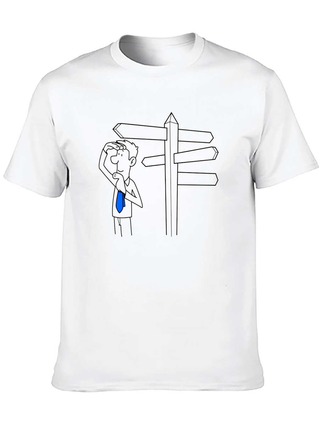 Directionless Cartoon Man Black T-Shirt product image 9