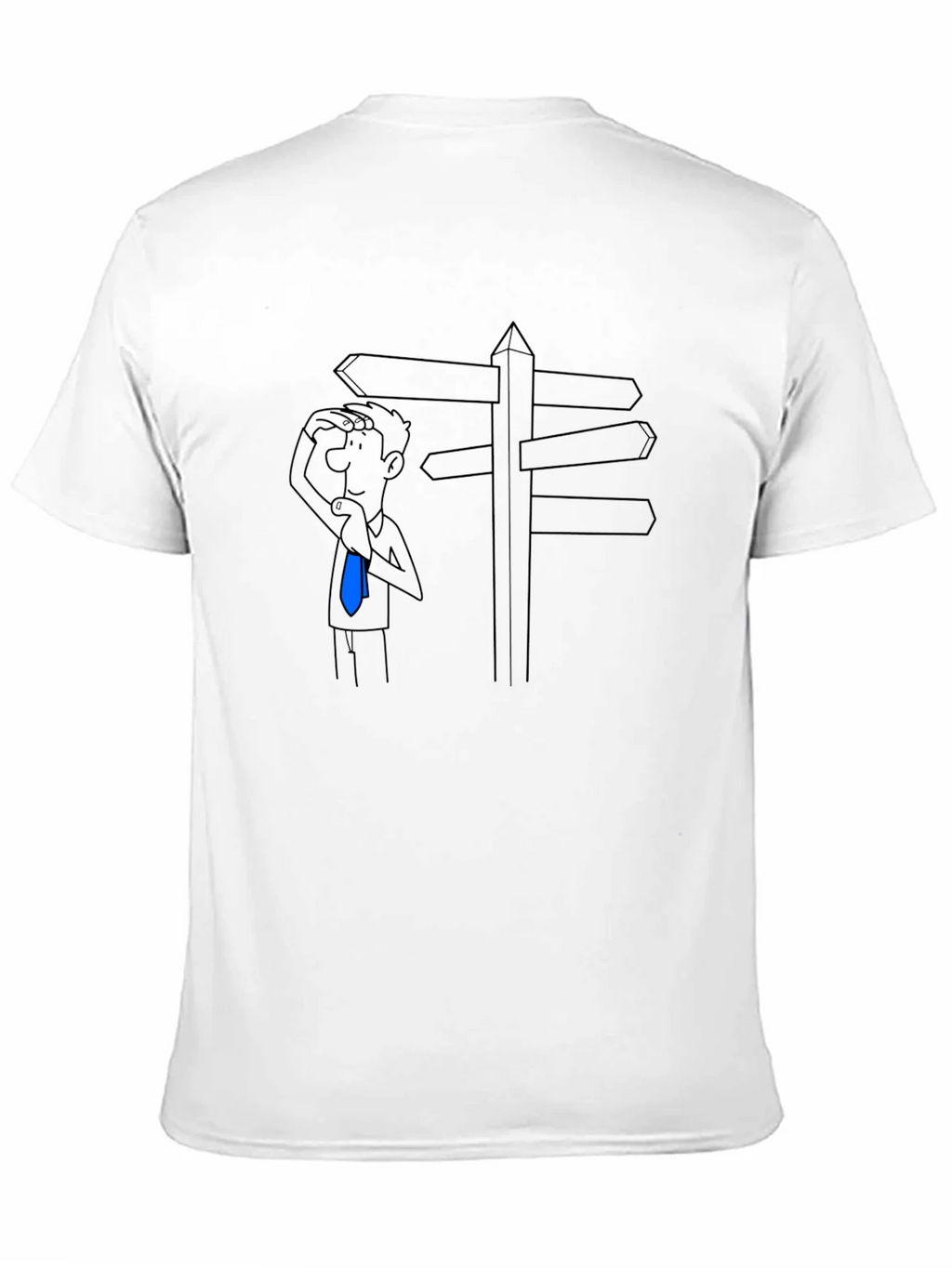 Directionless Cartoon Man Black T-Shirt product image 10