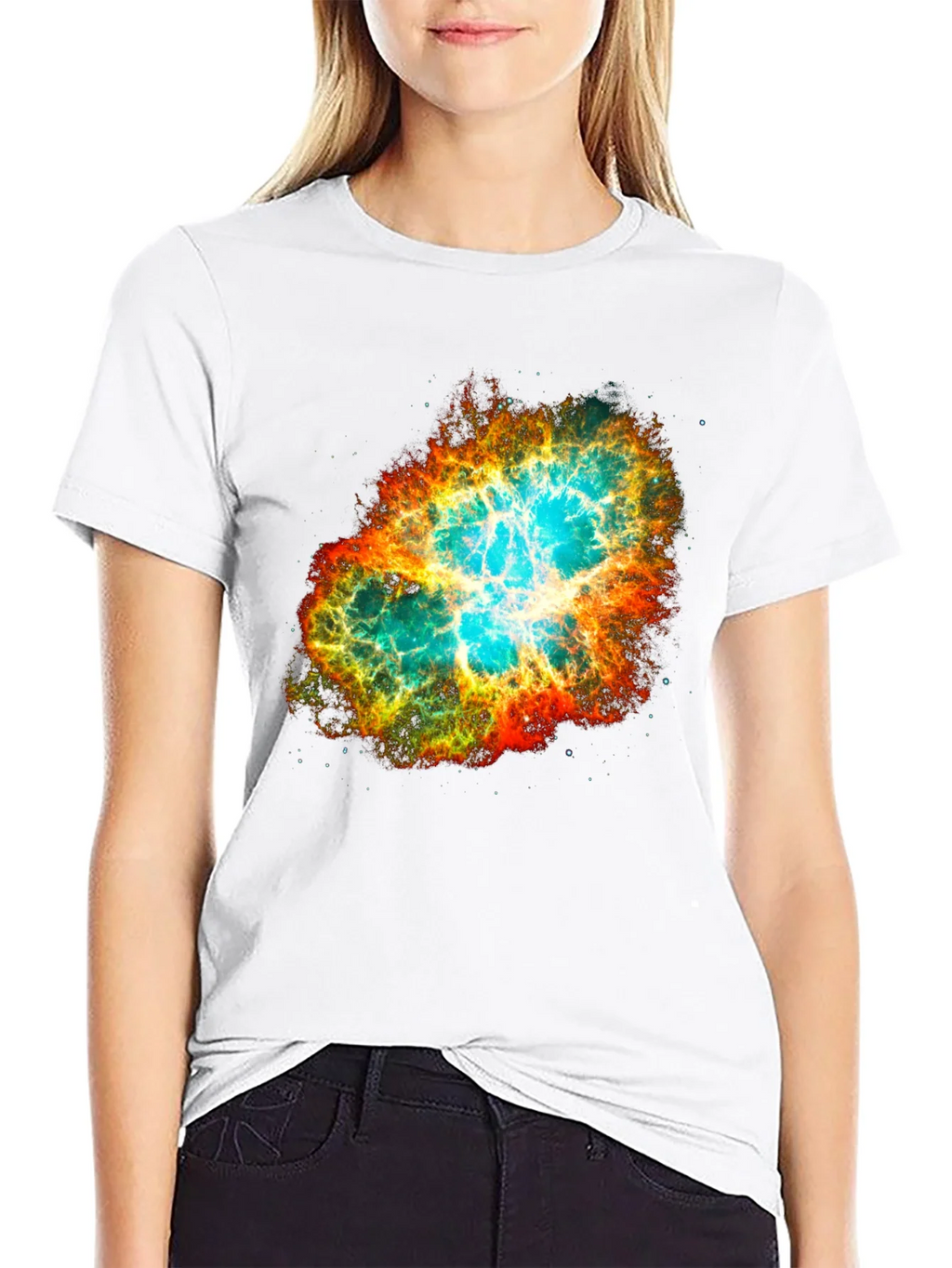 Nebula Galaxy Print Black T-Shirt product image 8