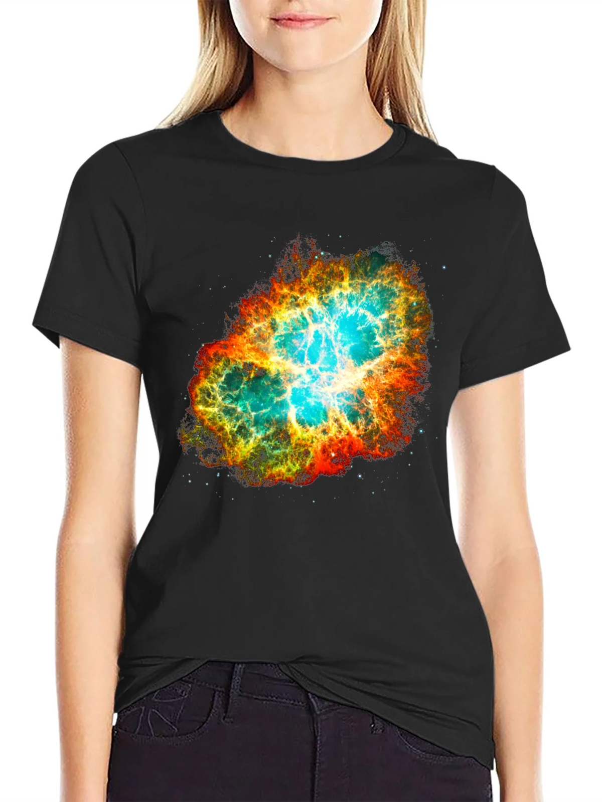 Nebula Galaxy Print Black T-Shirt product image 2
