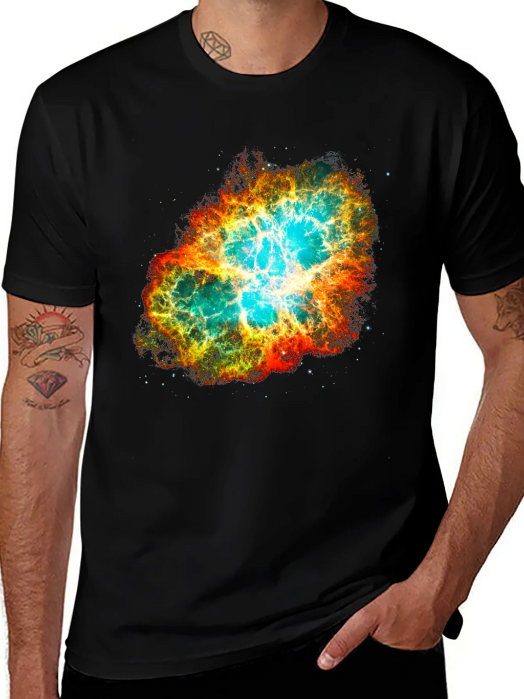 Nebula Galaxy Print Black T-Shirt product image 1