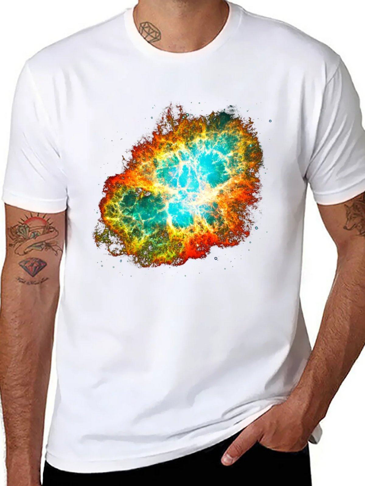 Nebula Galaxy Print Black T-Shirt product image 7