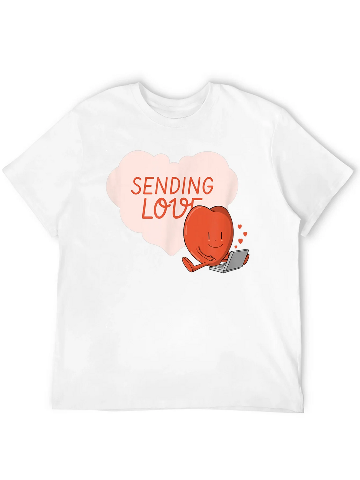 Sending Love T-Shirt - Heart with Laptop Valentines Day Tee product image 8